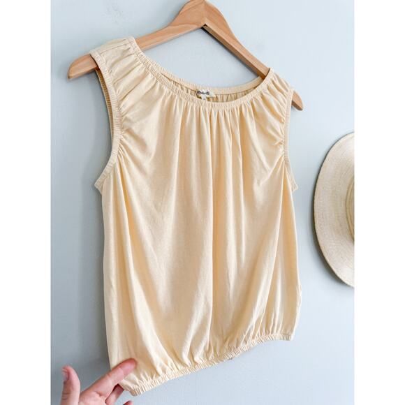 Madewell | NWT Bubble Tee in Pale Chamois Butter Yellow | Sz XS - Picture 3 of 8